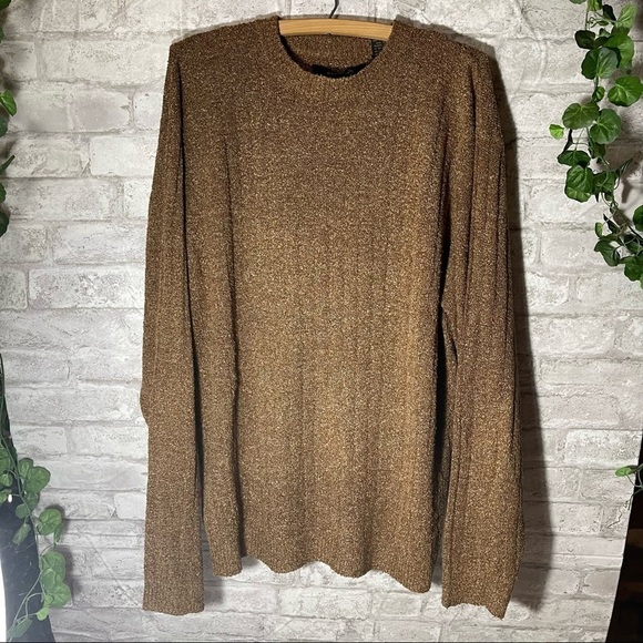 Bachrach Sweater Women’s L Brown Silk Blend‎ Crewneck Pullover - Picture 1 of 7